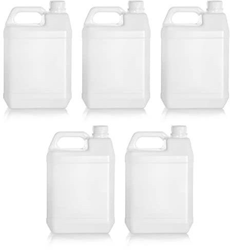 AC – Pack de 5 garrafas translucido – Fabricado en plástico – Apto para Uso alimentario, almacenaje y Transporte – 5 litros