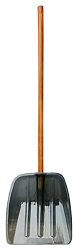 Pala de Nieve, Cabeza de Pala, Palas Cuadradas con Mango Recto de Madera, Pala para Nieve de Polipropileno Transparente, Robusta y Duradera, Fuerte Capacidad de Carga, para Entrada, Hogar, Jardín ( Si