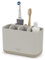 Joseph Joseph EasyStore- Porte-brosse à dents et dentifrice, compatible avec les brosses à dents électriques et traditionnelles, 6 compartiments, récipient amovible pour le bain- grand, Beige