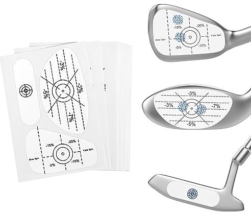 Rhino Valley Golf Impact Tape Set 450 Stück, Selbstlehrende Sweet Spot und Shot Konsistenz Analyse, Golf Target Sticker für Holz, Eisen und Putter, Nützliche Trainingshilfe für Schwungtraining