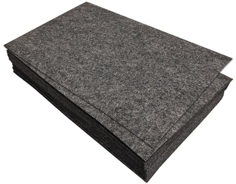 Styva filtlakan, 32 st filttyg, 17,78 × 28,7 cm färgfilt för hantverk, hantverk filt fyrkant för sömnad (mörkgrå)