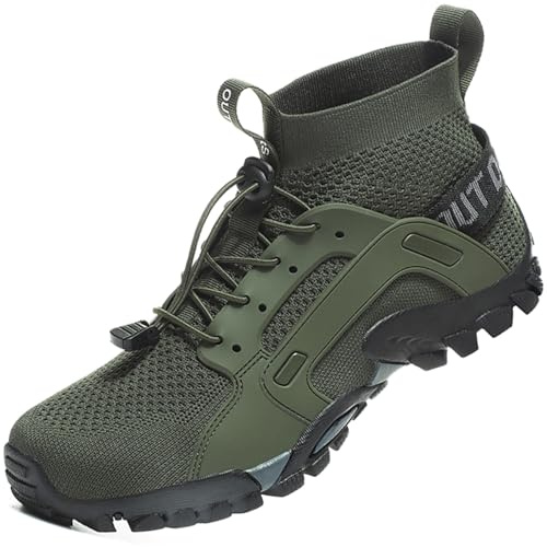 VTASQ Scarpe da Trekking Uomo Scarpe da Trail Running Traspiranti Passeggiate Stivali per Antiscivolo Sportive All'aperto Donna Scarpe da Escursionismo Leggero Tennis Sportiva Verde 46 EU