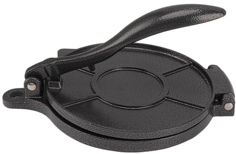 Tortilla Press, Quesadilla Maker Aluminum Alloy Manual Tortilla Maker Pataconera Maker Rotis Press Quesadilla Press for Pizza Pie Patty Making (20cm Black)