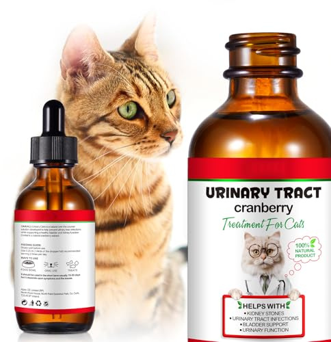 Gocce Di Trattamento Dell'Infezione Urinaria Del Gatto,2 Fl Oz Gocce Di Riparazione Dell'Uti Del Gatto Sostiene La Vescica,Pietra Renale, Salute Per La Cura Delle Urine Per I Gatti (1 Bottiglia)