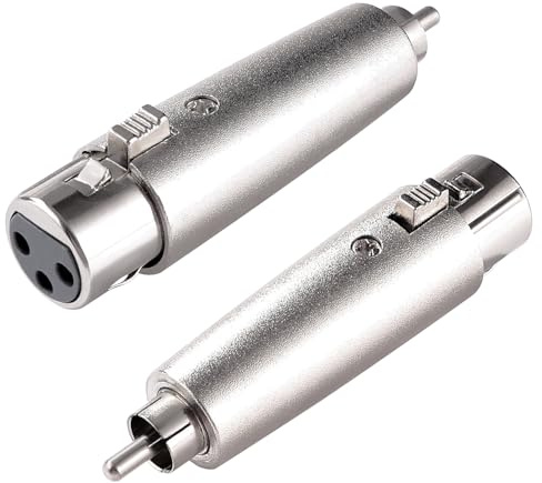 KUOQIY 2 Piezas Adaptador XLR de 3 Pines a RCA, XLR Hembra a RCA Macho Adaptador de Micrófono de Audio, para Micrófonos, Mezcladores de Equipos de Audio