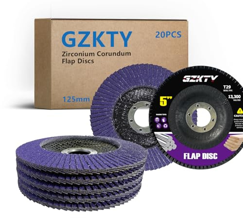 GZKTY 20 Stück Fächerscheiben 125 mm, Korn 40/60/80/120, für Metall/Edelstahl/Holz, Winkelschleifer Zubehör