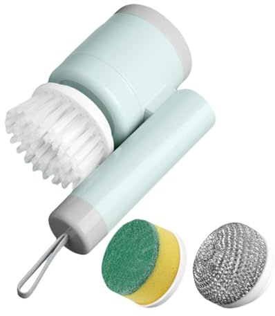 Scrubber Elettrico Rotante, Scopa Elettrica a Batteria Senza Fili, Attrezzo Resistente all'Acqua Piegehevole per Pavimenti Vasca Auto Cucina