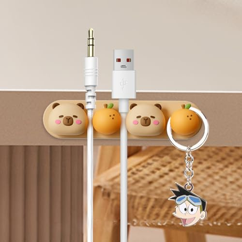 Support De Câble en Silicone, Support De Câble Animal Autocollant, Clip De Câble en Silicone pour Bureau, Table De Nuit, Câble De Charge, Hdmi, USB, Audio (Ours)