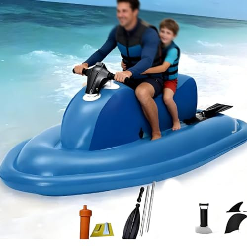 Jet-boat gonflable, batterie 10 000/16 000 mAh, vitesse réglable de 3 à 9 km/h, autonomie de 130 min, capacité de 220 kg (485 lb) ; jet-ski gonflable idéal pour la plongée avec tuba Nothruster