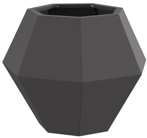 Roanoer Fioriera nera, 50 x 50 x 40 cm, in acciaio, robusta fioriera per giardino, terrazza e balcone, fioriera rettangolare per erbe e fiori per esterni