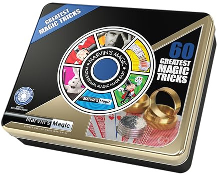 Marvin's Magic - 60 Greatest Magic Tricks Box Of Tricks - Magician Supplies Include Mystical Cards, Dynamic Coins + More