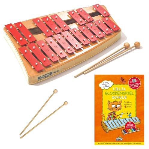 Sonor NG30 NG-30 Glockenspiel+ Lilli´s Glockenspiel Schule Lehrbuch+ keepdrum MST04 Schlägel 1 Paar