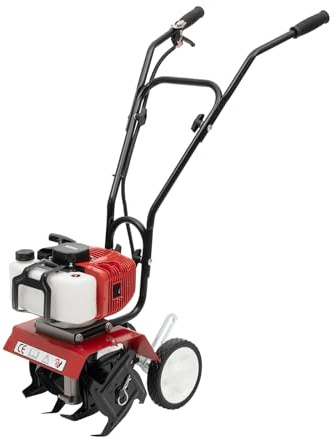 YIYIBYUS Garden Tiller/Cultivator 52CC 2-Stroke Gas Powered Hand Rotary Cultivator Rototiller Garden Tool Cordless with Long Handle