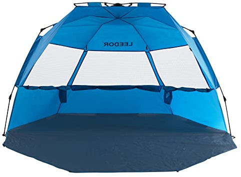 Leedor® Beach Tent Sun Shelter Instant Beach Umbrella Easy with UPF 50+ UV Portable Windproof Pop Up Shade for 3 to 4 Person for Family Patent Pending