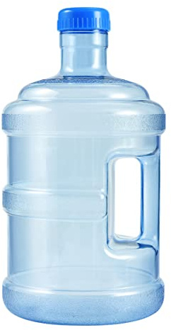 FAVOMOTO 5L Water Jug with Handle: Thickened Reusable Water Bottle - Portable Clear PC Barrel Container for Outdoor Camping Car Sports Travel Storage