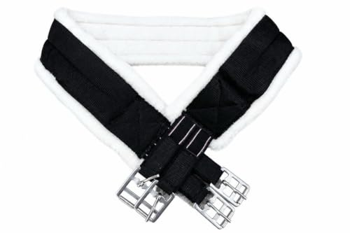 Equipride Sottopancia in pelliccia sintetica super morbida di visone/teddy elasticizzata su entrambi i lati (130 cm, nero)