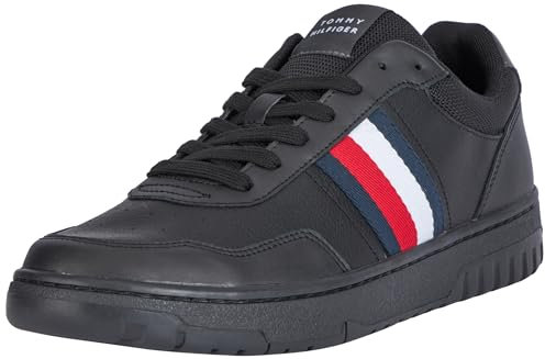 Tommy Hilfiger Herren Court Sneaker Low Top, Schwarz (Black), 44