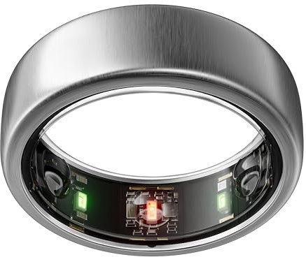 OURA Gen3 Horizon Smart-Ring - Größe 11, Brushed Titanium | Wearable für Schlaf-, Herzfrequenz- und Fitnesstracking - Bis zu 7 Tage Akkulaufzeit - iOS/Android - Bestimme Deine Größe vor dem Kauf
