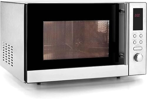 Suinga Microondas Profesional 25 Litros 900W | Microondas de Sobremesa Plateado con Grill | Microondas de Convección