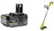 RYOBI RB1840X 18V One Plus Lithium Plus 4.0Ah Compact Battery, Black & OLT1832 ONE+ Cordless Grass Trimmer, 25-30cm Path (Zero Tool), 18 V, Hyper Green (Battery, Charger and Blade Not Included)