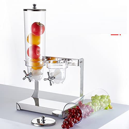IUokLU Dispensador de Cereales de Acero Inoxidable para encimera para Alimentos Cereales Frijoles Frutos Secos bocadillos Avena Comida para Perros autoservicio，Plata-8L