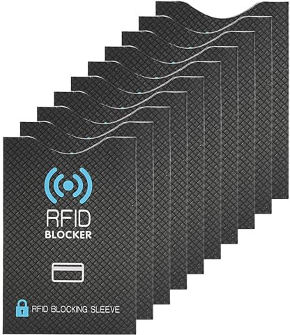 Lrocotanc 10 RFID NFC Blocker Kartenschutzhülle – Kreditkartenhülle – EC Karten Schutzhülle RFID Blocker,Geeignet für Kreditkarten, Ausweise und Bankkarten,Schutz vor Datendiebstahl
