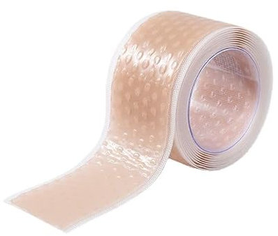 Blasenpflaster aus Silikon 200cm, Schutzpflaster für Fersen und Blasen, Anti-Reibung Tape für Druckstellen, Ideal für Neue Schuhe und Stiefel, Hautfarbe