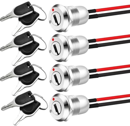 ieron 10 st Förkopplad 12mm nyckelbrytare metallnyckelbrytare 250V underhållslåsnyckelbrytare för säkerhetssystem elektrisk utrustning och maskiner