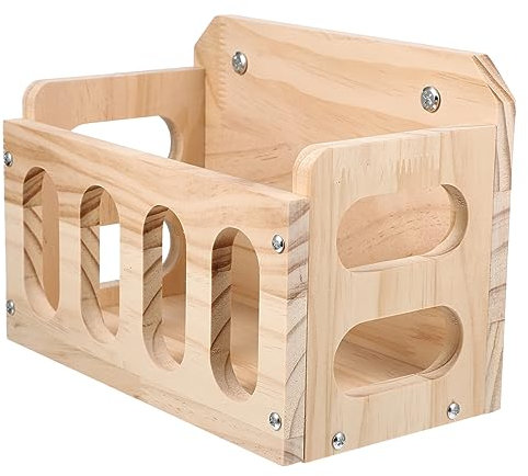 VANZACK Holz Kaninchen Futterspender Hohl Hasenfutterspender Futterspender Für Hasen Holz Organizer Für Kaninchen Heuraufe Für