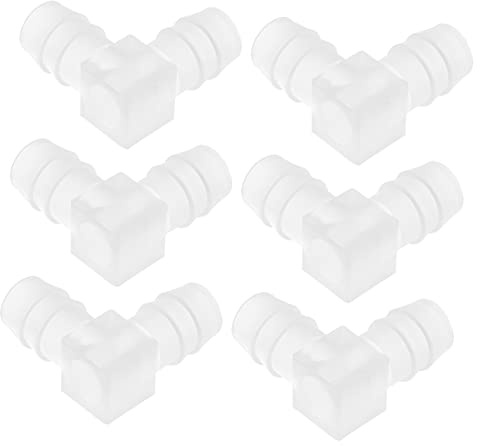 UPKOCH Raccordi per Tubi in Plastica a Gomito l 90 Gradi, 6 Pezzi Connettori Ad Angolo Retto Resistenti alla Corrosione per Tubi Flessibili PVC Pu Uso Alimentare e Laboratorio