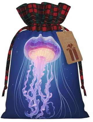 WBQLSL Sacchetto regalo con meduse luminose stampate, 20 x 30 cm, decorazione per feste, caramelle, snack