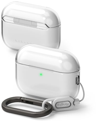 Ringke Air for Airpods Pro 3 Case with Carabiner [Soft & Flexible TPU] Slim Transparent Shockproof Protective Cover, Supports Wireless Charging - Clear