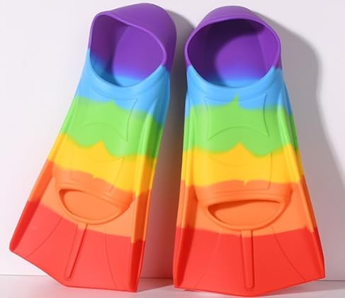 Palmes de natation pour enfants - palmes de plongée en silicone courtes, Palmes courtes pour enfants,Palmes d'entraînement courtes Palmes pour enfants, Palmes courtes pour garçons et filles XXS(27-29)