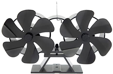 SF167T Ventilador 12 con 2 motores ventiladores de estufa de aleación de aluminio alimentado por calor para ventiladores de horno de leña