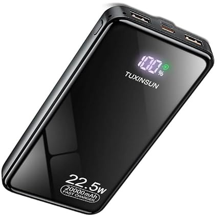 Batería Externa Solar 20000mAh PD20W Cargador Solar Power Bank Cargador Portátil USB C Carga Rápida Compatible para Smartphone Tablet Camping y Más