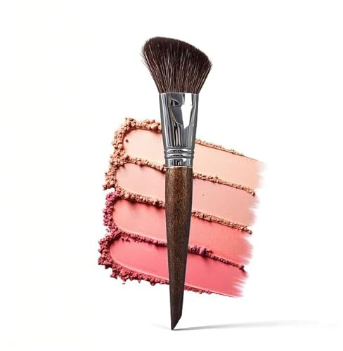 Pinceau Maquillage,Pinceau Contouring,Application Uniforme, Avec Virole En Aluminium RenforcéE Et Manche En Bois De HêTre,Pour Blush, Bronzer & Contour,Utilisable Avec Liquide,CrèMe & Poudre