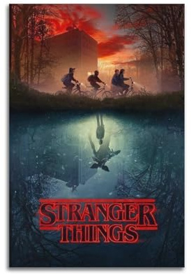 LPOHJD Stranger Things (2) Tryck väggkonst affischer canvas affischer konstverk gåvor rum estetik utan ram stil 20 x 30 cm (08 x 12 tum)
