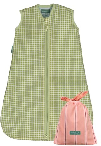 Molis&co Pistacchio Summer Sleeping Bag 0.5-100% Cotton (Oeko-TEX Tog) Adjustable Length (56-68 cm) for Boys and Girls