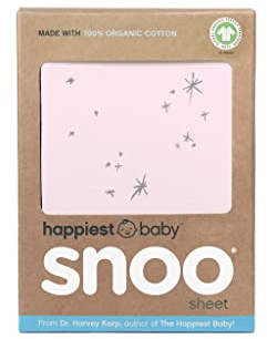 Happiest Baby SNOO Lenzuolo con angoli per culla, 100% cotone biologico, adatto per materasso per culla SNOO Sleeper (Galassia Rosa)