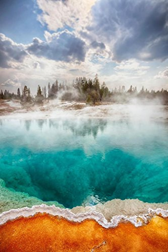 Yellowstone National Park Geyser Basin Poster West Thumb Geyser Basin Pool Pond Nature Landscape Photo Photograph Cool Wall Art Print Poster 16x24
