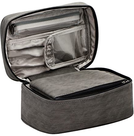 EXERZ Kosmetikkoffer/Kosmetiktasche/Make-up-Tasche/Kultur-Organizer – Große Aufbewahrungstasche mit Bürstenhalter und Einer abnehmbaren Tasche. Wasserabweisend, auslaufsicher, leicht.