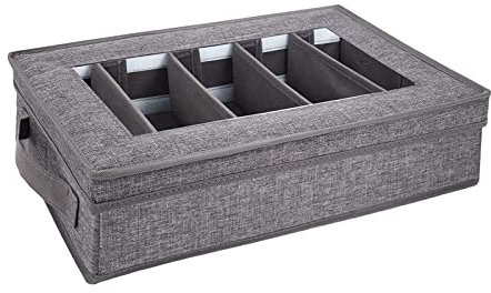 F Fityle Mallette de Rangement pour Couverts, Coffre de Rangement pour Argenterie avec Séparateurs Réglables, Support de Rangement pour Couverts pour Organiser