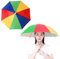 MEMOFYND 1 Regenbogen Angelschirm, Freiklappbarer Regenschirm, Verstellbarer Elastischer Stirnband, Regen- Und Sonnenschutz, 360°-Uv-Schutz, Perfekte Wahl Für Strand- Und Outdoor-Aktivitäten.
