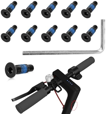 10 Pezzi Viti di Fissaggio per Monopattino Elettrico, Acciaio al Carbonio, Installazione Facile, Sicurezza Migliorata, Compatibile con M365, 1S, Pro, Mi3, Max G30, Serie ES e F