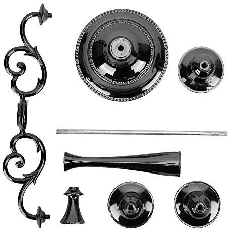 FLEXMAN Candélabre à Pilier en Métal de Style Européen, Bougeoirs en Fonte Robustes pour Salle à Manger, Salon, Hôtel, Restaurant (Trois têtes Noires)