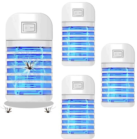 Insektenvernichter Elektrisch, Steckdosen-Insektenvernichter mit UV-Licht, mückenlampe, mückenfalle, für Fliegen, Mücken, Motten, Küche, für Schlafzimmer, Indoor (4 Pack)