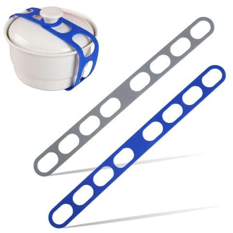 2 cintas de fijación para tapas de ollas, resistentes al calor, cinta de fijación para ollas medianas y grandes, reutilizable, cinta de cierre, cinta de seguridad, ajustable y elástica
