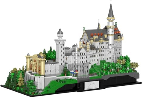 ToyGhillied 1/30 Deutsches Schloss Neuschwanstein Modular Bauklötze Set, 19c World Famous Architecture Castle Modular Klemmbausteine Set, Sammlerschloss, Kreatives Geschenk für Sie (6786 Teile)