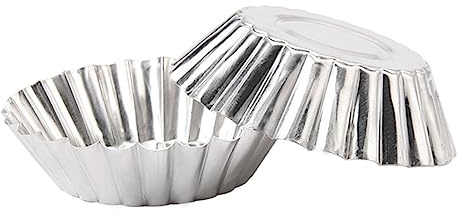 Sosoport 50pcs Nonstick Egg Tart Tartlets Pans Baking Moulds Premium Tinplate Muffin Cupcake Cookie Molds Quick Heat Conductivity Even Baking for Pies Souffles Custard Cakes