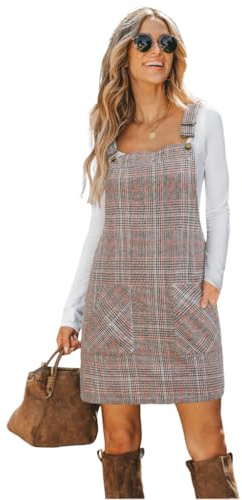CUPSHE Robe Femme à Bretelles Découpe Carrée avec Porte-Jarretelles Poches Corduroy Latzkleid Ensemble Robe de Loisirs Mini Dress, gris foncé, XL